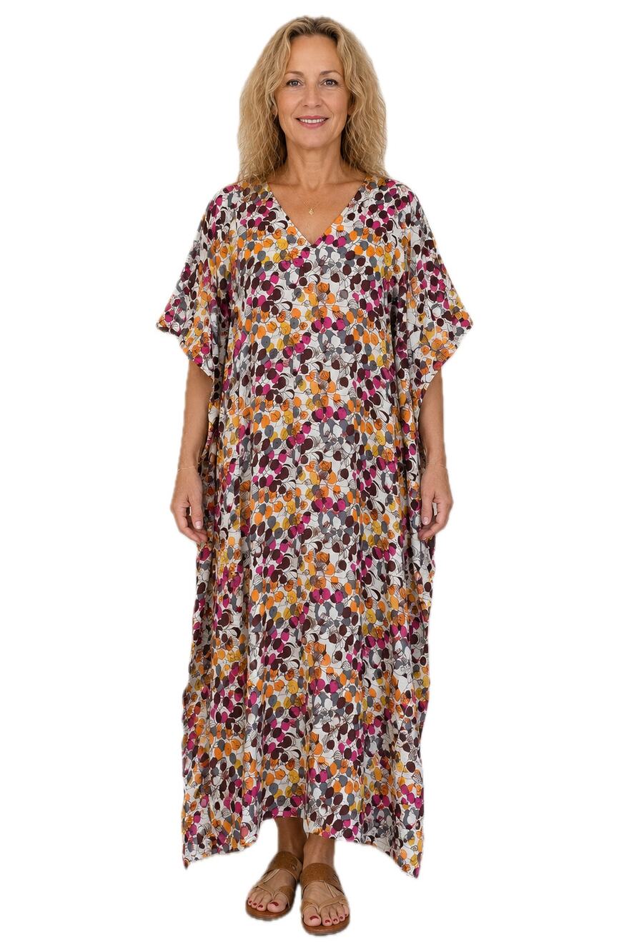 Handicraft Palace India Cotton Kaftan Lounge Dress Lagenlook Resort Wear Kimono